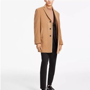 Calvin Klein Men’s Wool-Blend Slim Fit Overcoat